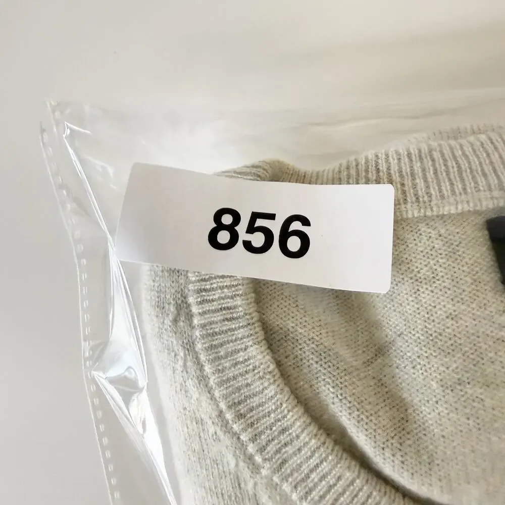 J.Crew Mens Italian Cashmere Crewneck Sweater Gray Cream - L